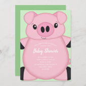 Baby shower Groene varkens Kaart (Voorkant / Achterkant)
