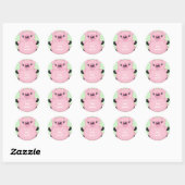 Baby shower Groene varkens Ronde Sticker (Vel)