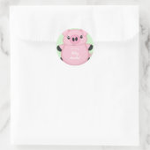 Baby shower Groene varkens Ronde Sticker (Tas)