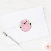 Baby shower Groene varkens Ronde Sticker (Envelop)