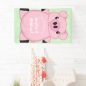 Baby shower Groene varkens Spandoek (Insitu)