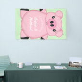 Baby shower Groene varkens Spandoek (Beurs)