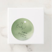 Baby shower Groene Waterverf Achtergrond Bedankjes Labels (In situ)