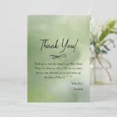 Baby shower Groene Waterverf Achtergrond Bedankkaart (Staand voorkant)