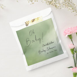 Baby shower Groene Waterverf Achtergrond Bedankzakje