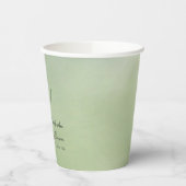 Baby shower Groene Waterverf Achtergrond Papieren Bekers (Links)