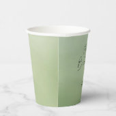 Baby shower Groene Waterverf Achtergrond Papieren Bekers (Rechts)