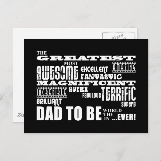 Baby shower Grootste Beste Toekomstige Vaders Vade Uitnodiging Briefkaart (Voorkant / Achterkant)