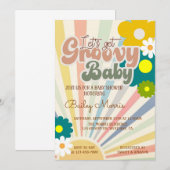 BABY SHOWER, GROOVY BABY, KAART (Voorkant / Achterkant)