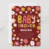 BABY SHOWER Groovy Daisies Floral CUSTOM Kaart (Voorkant)