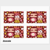 BABY SHOWER Groovy Daisies Floral CUSTOM Rechthoekige Sticker (Vel)