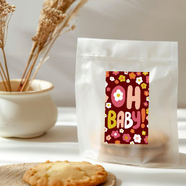 BABY SHOWER Groovy Daisies Floral CUSTOM Rechthoekige Sticker