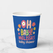 BABY SHOWER Groovy Daisies KLEURRIJKE CUSTOM Papieren Bekers (Achterkant)