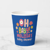 BABY SHOWER Groovy Daisies KLEURRIJKE CUSTOM Papieren Bekers (Voorkant)