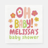 BABY SHOWER Groovy Daisies KLEURRIJKE CUSTOM Servet (Voorkant)