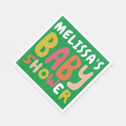 BABY SHOWER Groovy KLEURRIJKE CUSTOM Servet (Hoek)