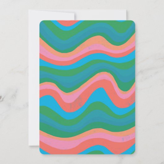 BABY SHOWER Groovy Kleurrijke Strepen CUSTOM Bold Kaart (Achterkant)