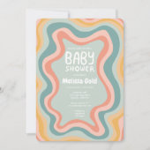 BABY SHOWER Groovy Pastel Curves CUSTOM Kaart (Voorkant)