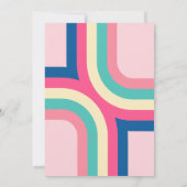 Baby shower Groovy Retro Typografie Roze Kaart (Achterkant)