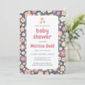 BABY SHOWER Groovy Sweet Daisy Floral CUSTOM Kaart (Staand voorkant)