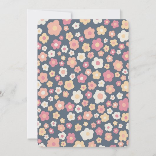 BABY SHOWER Groovy Sweet Daisy Floral CUSTOM Kaart (Achterkant)