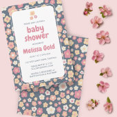 BABY SHOWER Groovy Sweet Daisy Floral CUSTOM Kaart