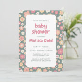 BABY SHOWER Groovy Sweet Daisy Floral CUSTOM Kaart (Staand voorkant)