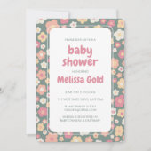 BABY SHOWER Groovy Sweet Daisy Floral CUSTOM Kaart (Voorkant)
