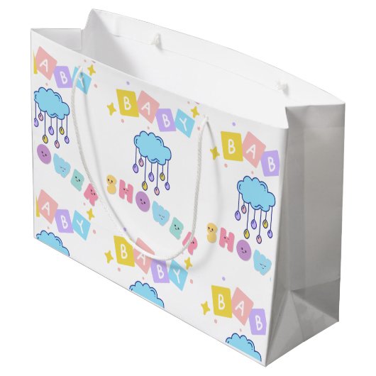 Baby Shower Grote Cadeautas (Achterkant Gekanteld)