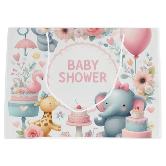 Baby shower Grote Geschenktas Groot Cadeauzakje (Voorkant)