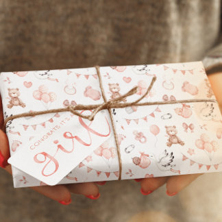 Baby shower grote papierrollen cadeaupapier