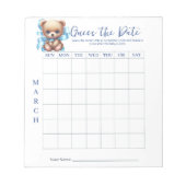 Baby shower Guess de datum spel activiteit Notitie Notitieblok (Voorkant)