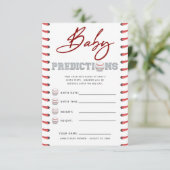 Baby shower Guessing Game baby voorspellingen Kaart (Staand voorkant)