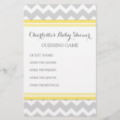 Baby shower Guessing Game Gray Chevron (Voorkant)