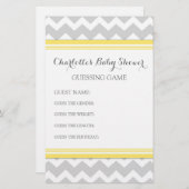 Baby shower Guessing Game Gray Chevron (Voorkant / Achterkant)