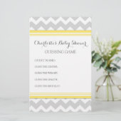 Baby shower Guessing Game Gray Chevron (Staand voorkant)