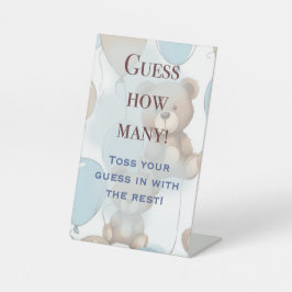Baby shower Guessing Spelbord, Teddy Bear Thema Reclamebord Met Voetstuk