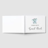 Baby shower Guest Book, Blue Elephant Gastenboek (Volledig)