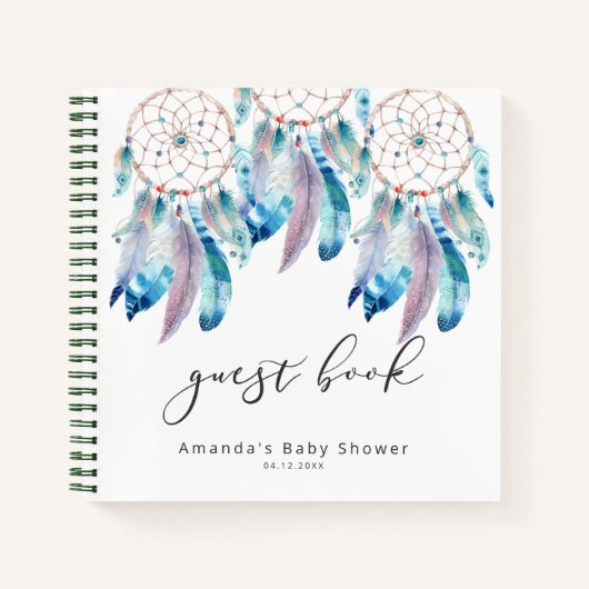 Baby shower Guest Book Boho Drocatcher Shower Notitieboek (Voorkant)