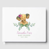 Baby shower Guest Book, Girl Elephant Gastenboek (Voorkant)