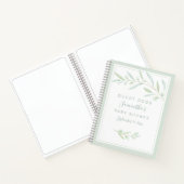 Baby shower Guest Book Greenery Elegant Waterverf Notitieboek (Binnen)
