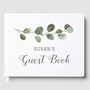 Baby shower Guest Book, Greenery Eucalyptus Gastenboek
