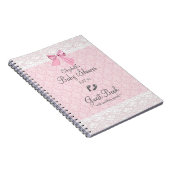 baby shower Guest Book Pink Damask Notitieboek (Rechterzijde)