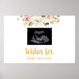 Baby shower Guest Book Sign, Sonogram Ultrasound Poster