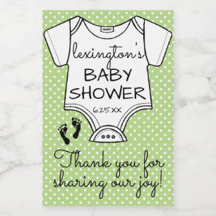 Baby shower Guest Favor Personaliseer de kleur Voedselcontainer Etiket