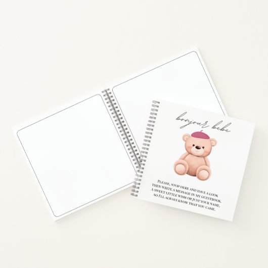 Baby shower Guestbook Bonjour Bebe Frans Notitiebo Notitieboek (Binnen)