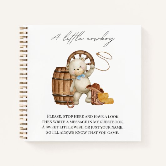 Baby shower Guestbook Cowboy Rustic Land Notitieboek (Voorkant)