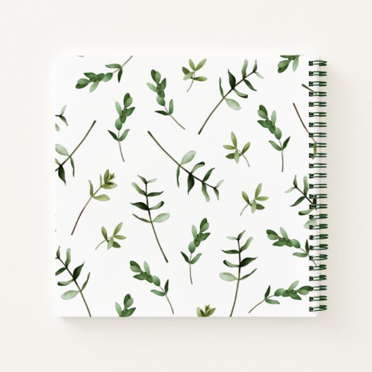 Baby shower Guestbook Sage Green Greenery Notitieboek (Achterkant)