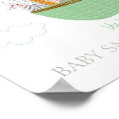 Baby shower guestbook vingerafdrukken safari Green Poster (Hoek)