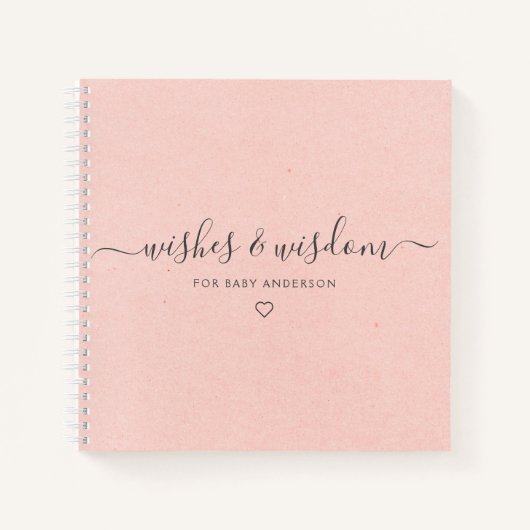 Baby shower-Guestbook - Wisdom Pink Notitieboek (Voorkant)